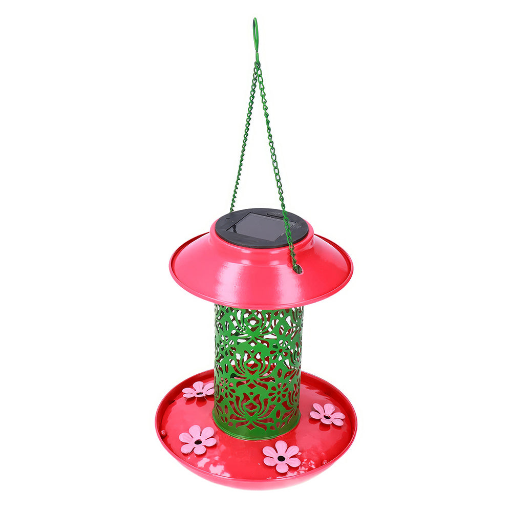 Solar Hanging Bird Feeder with Lantern Light