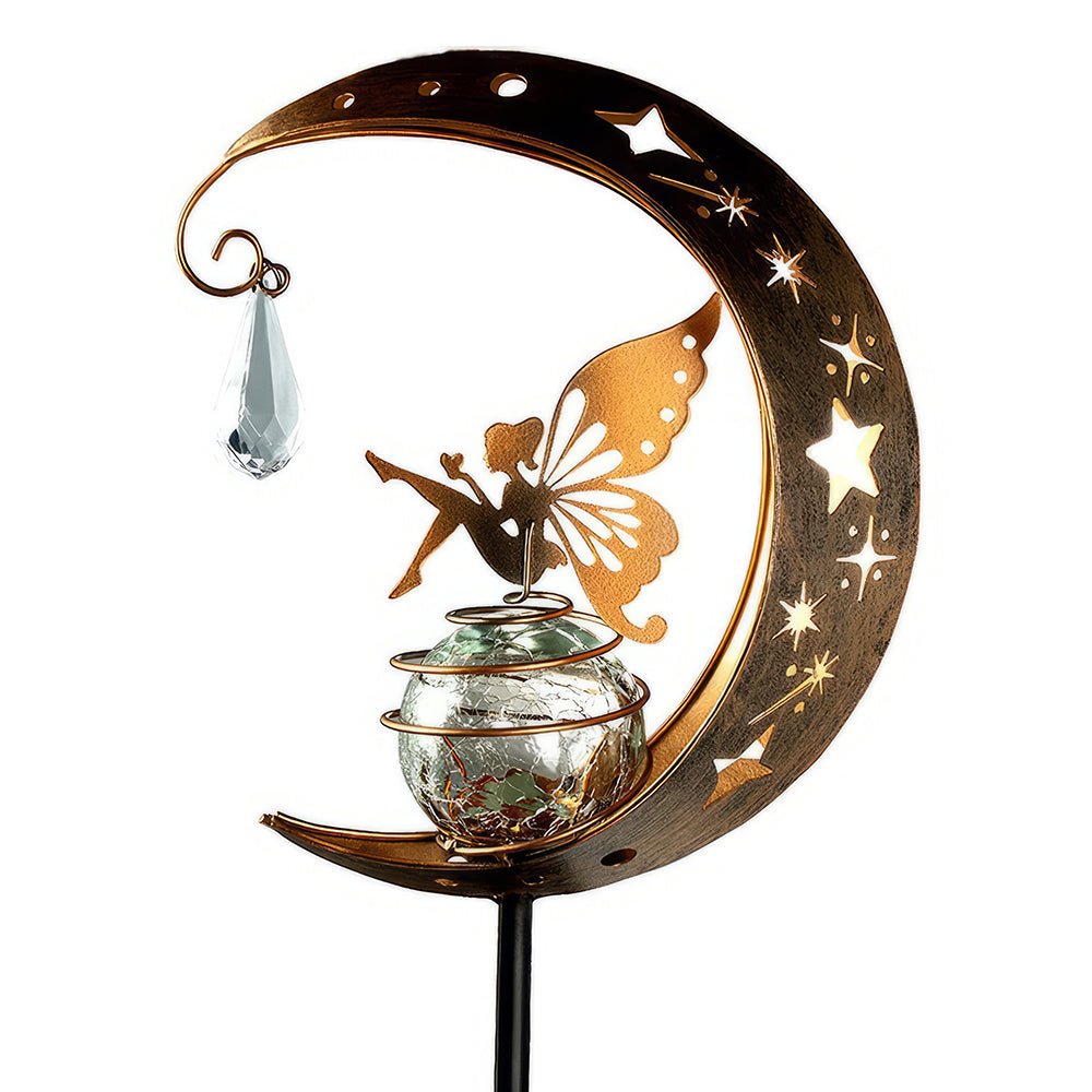 Solar Fairy Moon Figurine Stake Light