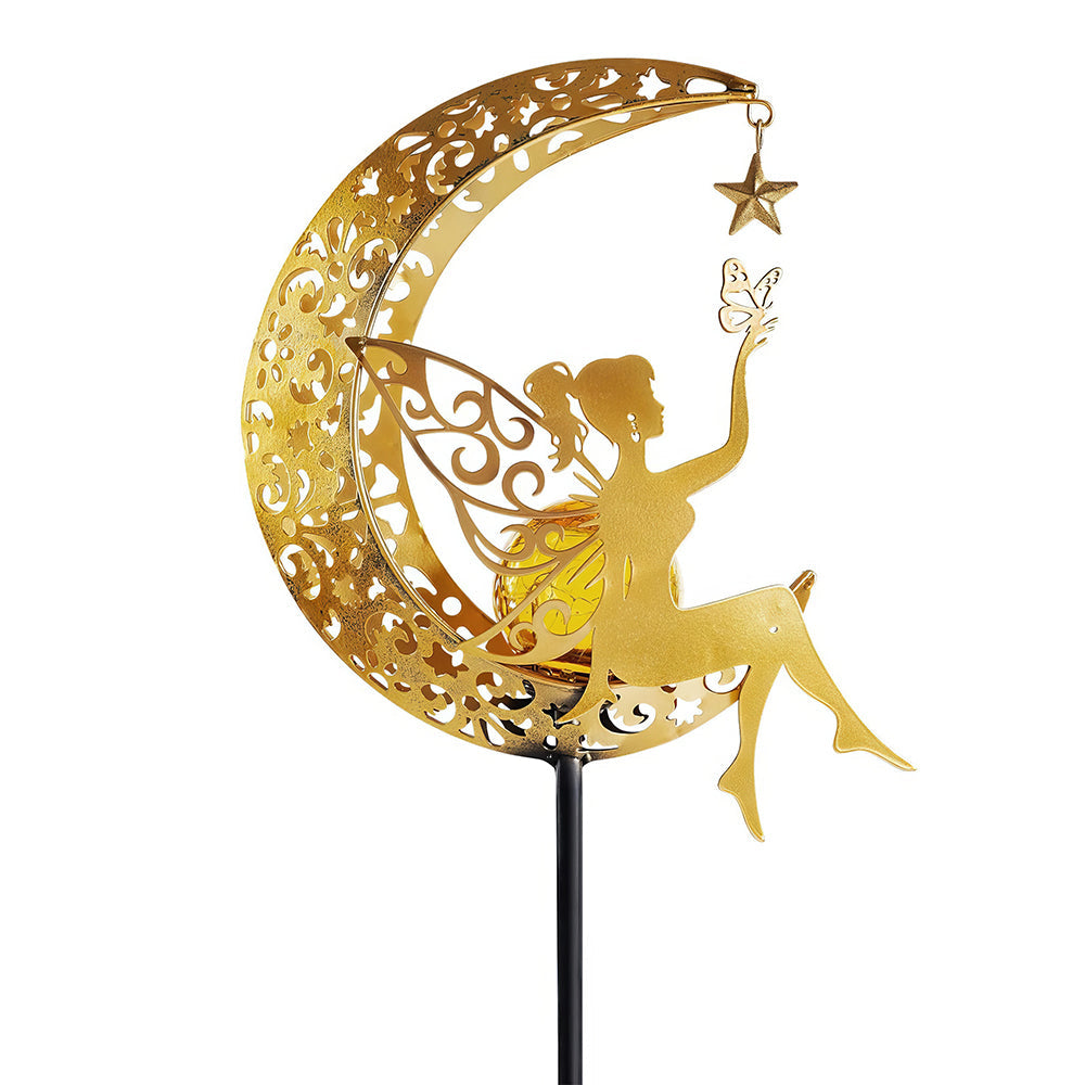 Solar Fairy Moon Figurine Stake Light